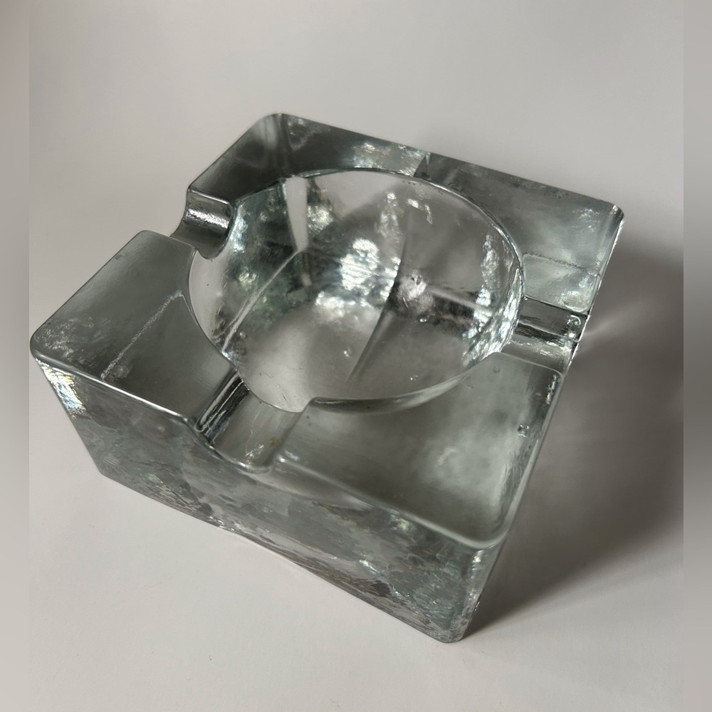 Mid Century Modern Ice Block Ashtray